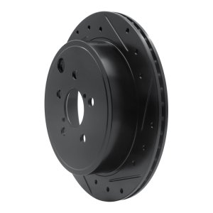 Scion FR-S Brake Rotor (1) - Rear Right - R1 Concepts - Drilled & Slotted - Black - `10-`25